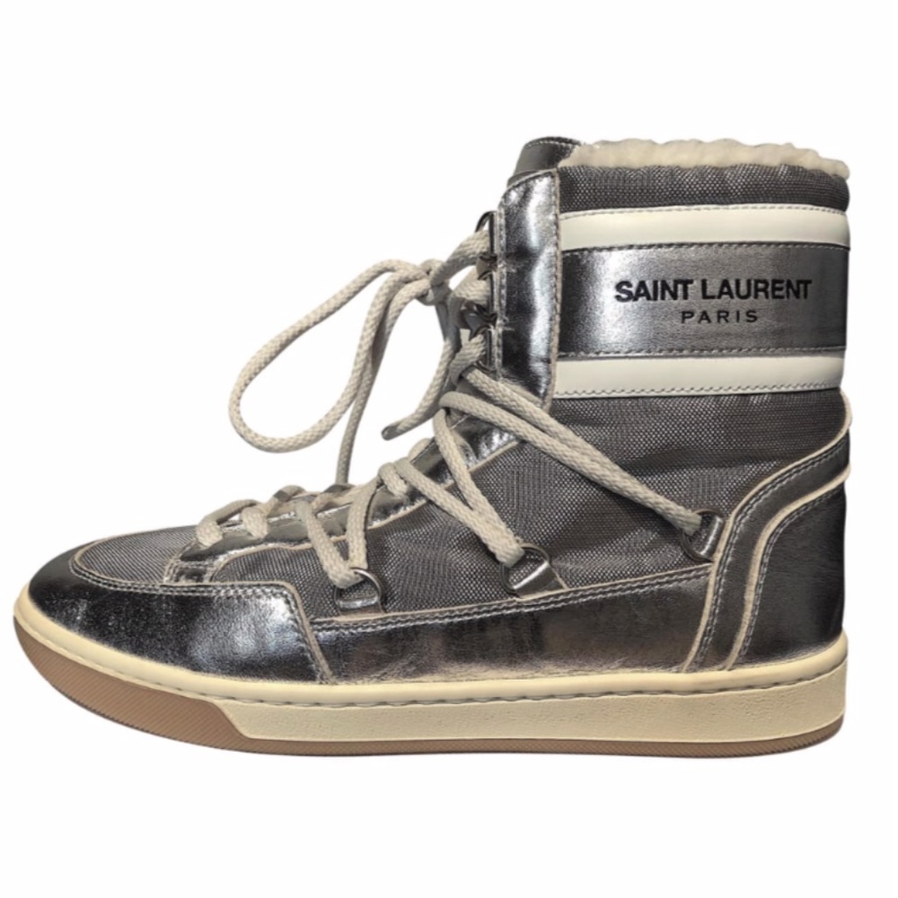 Saint Laurent Silver New White California Ski Boots
